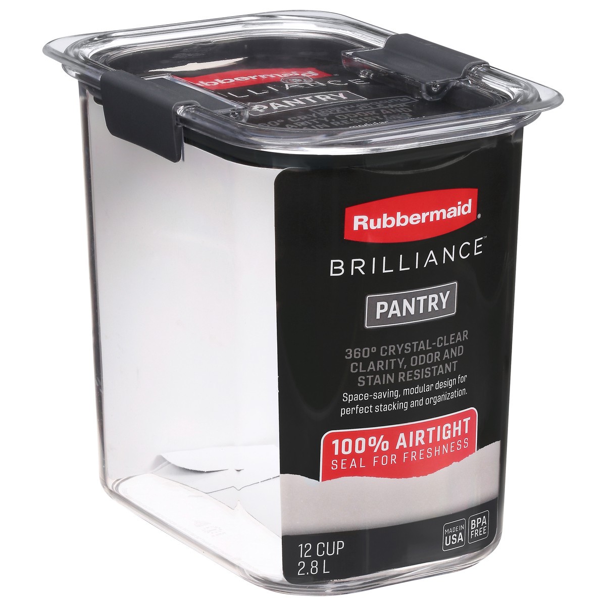 slide 2 of 9, Rubbermaid Brilliance 12 Cup Pantry Food Storage Container 1 ea, 1 ct