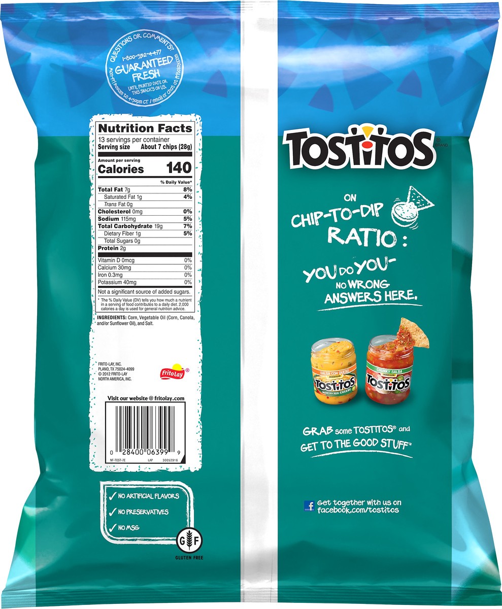 slide 2 of 3, Tostitos Restaurant Style Original Tortilla Chips 13 oz, 13 oz