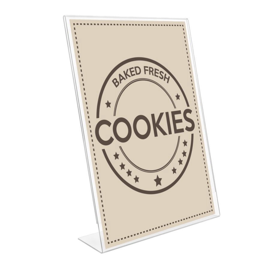 slide 10 of 10, Deflect-O Anti-Glare Slanted Sign Holder, Portrait, Clear, 11 in x 8 1/2 in