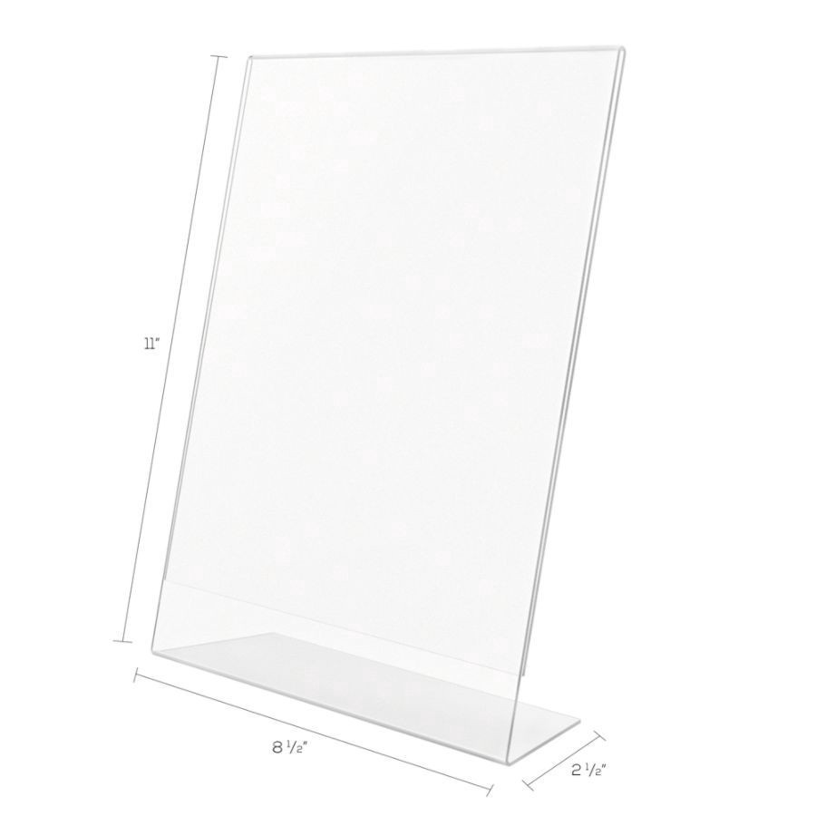 slide 6 of 10, Deflect-O Anti-Glare Slanted Sign Holder, Portrait, Clear, 11 in x 8 1/2 in