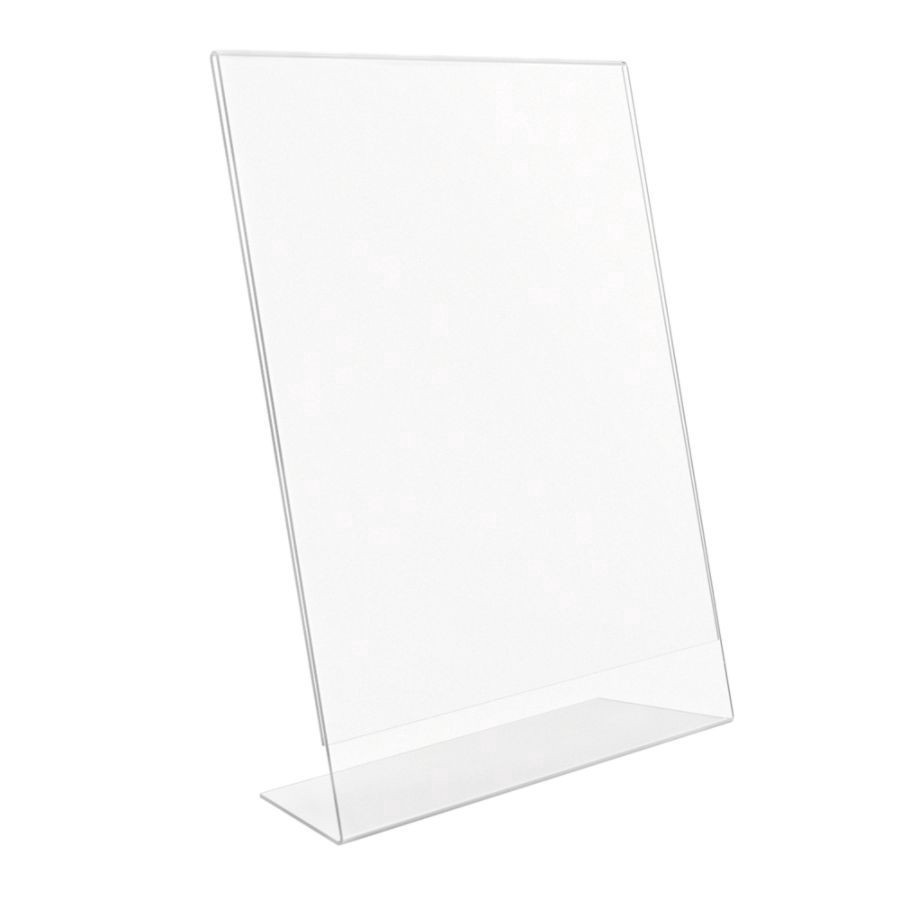 slide 5 of 10, Deflect-O Anti-Glare Slanted Sign Holder, Portrait, Clear, 11 in x 8 1/2 in