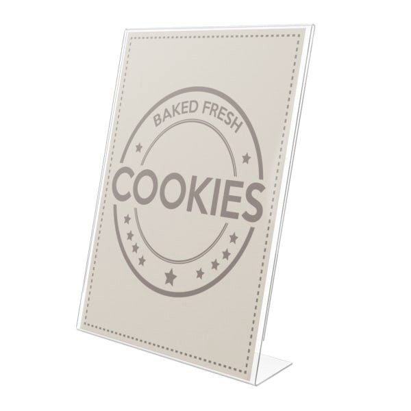 slide 1 of 10, Deflect-O Anti-Glare Slanted Sign Holder, Portrait, Clear, 11 in x 8 1/2 in