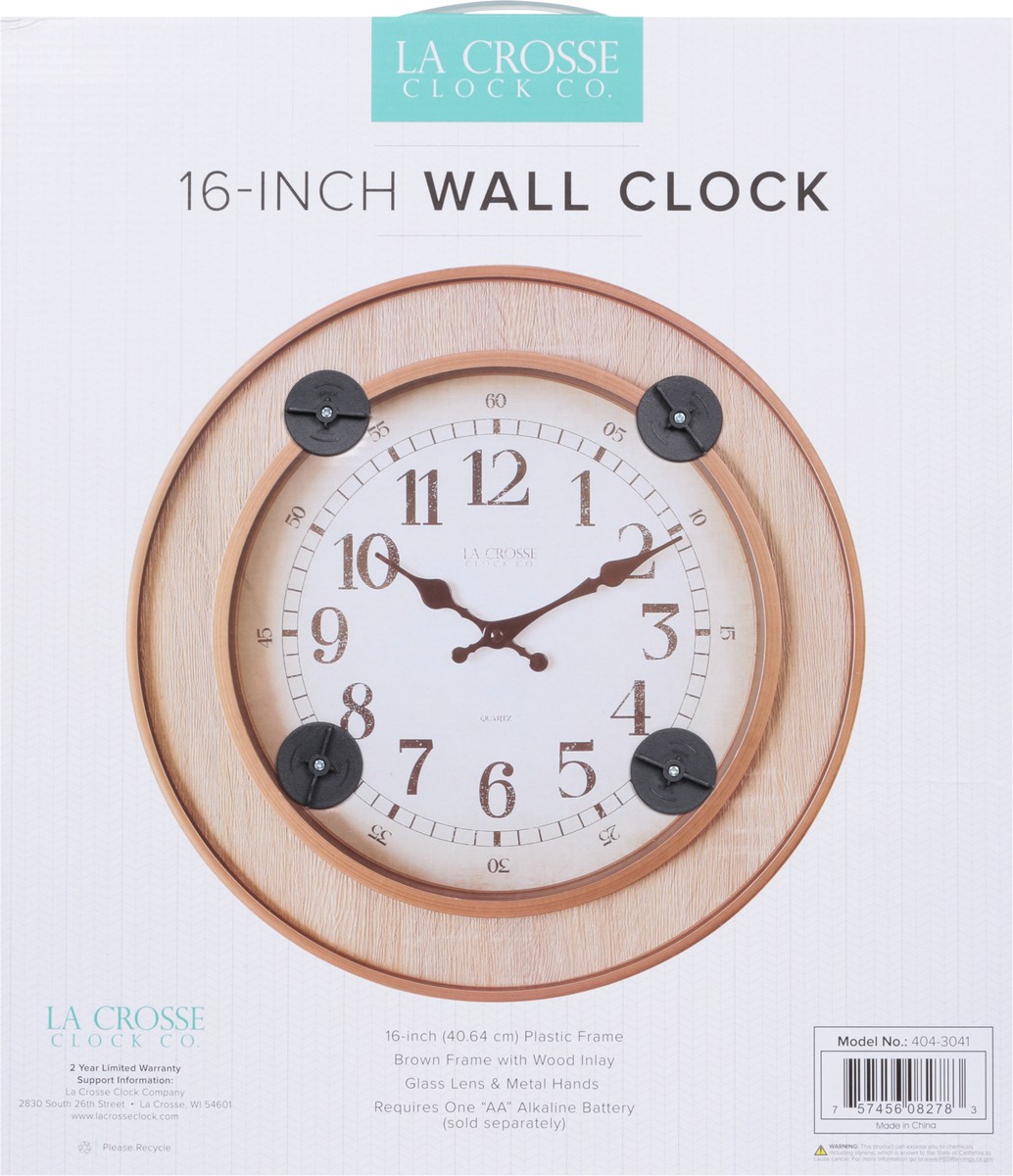slide 2 of 11, La Crosse Clock Co. 16-Inch Wall Clock 1 ea, 1 ea