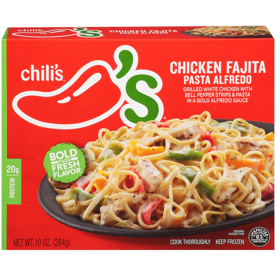 slide 1 of 1, Chili's Chicken Fajita Pasta Alfredo, 10 oz