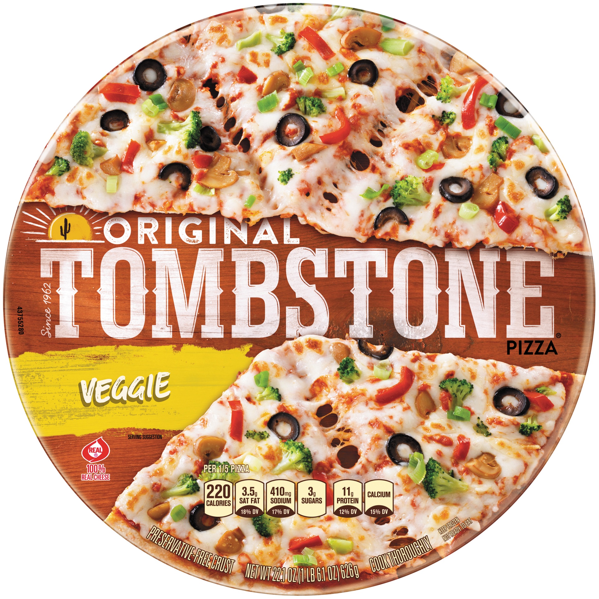 slide 1 of 7, Tombstone Original Veggie Pizza, 22.1 oz