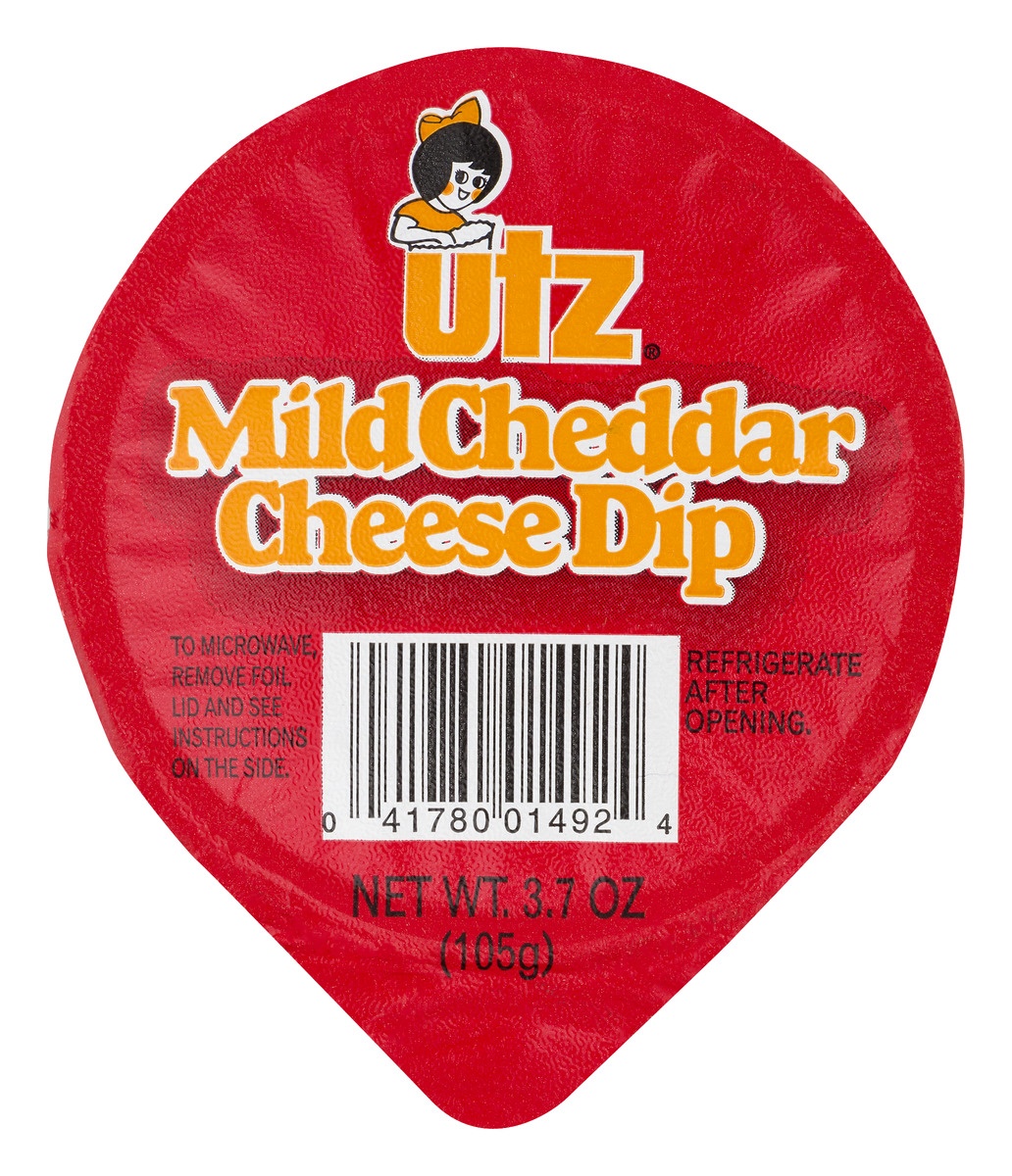 slide 1 of 1, Utz Mild Cheddar Dip Cups, 3.7 oz