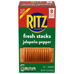RITZ Fresh Stacks Jalapeno Pepper Crackers, Travel Snacks, 11.8 oz (8 Multi Snack Packs)