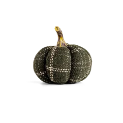 Green And Tan Plaid Wool Pumpkin