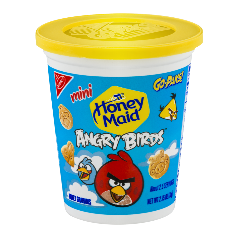 slide 1 of 2, Honey Maid Honey Grahams, Mini, Angry Birds, Go-Paks!, 2.75 oz