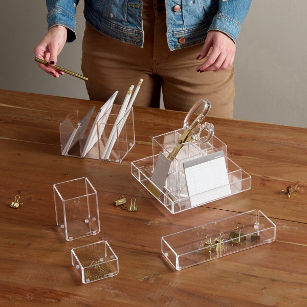 slide 3 of 3, Russell & Hazel Acrylic Carousel Organizer, 4-1/4""H X 8""W X 8""D, Clear, 1 ct