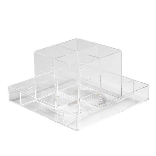 slide 1 of 3, Russell & Hazel Acrylic Carousel Organizer, 4-1/4""H X 8""W X 8""D, Clear, 1 ct