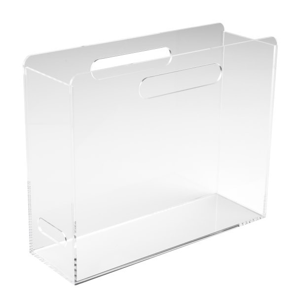 slide 1 of 3, Russell & Hazel Acrylic File Box For File Folders, Storage Box For Files, Books, Magazines Or Home Storage Organization, 12-3/4""L X 12-1/4""W X 10""H, Clear, 1 ct