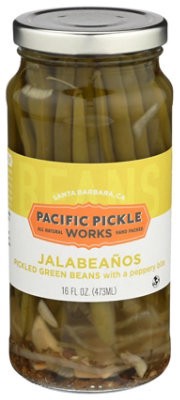 slide 1 of 1, Pacific Pickle Works Pacific Pickl Wrks Grn Bn Jalapno, 16 oz