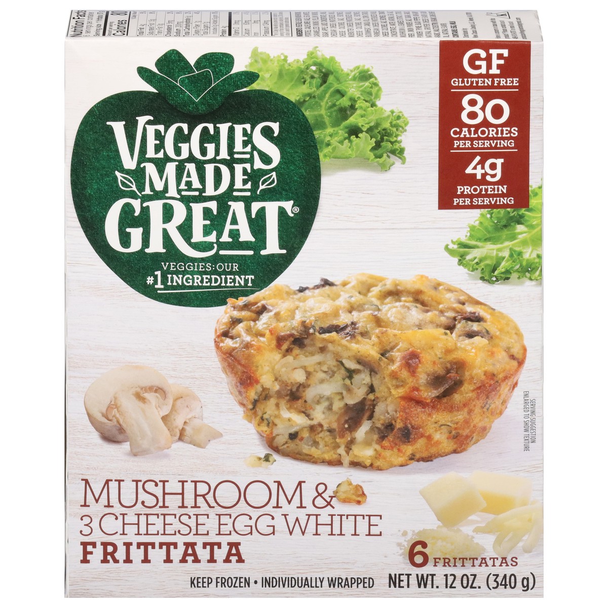 slide 1 of 9, Veggies Made Great Mushroom & 3 Cheese Egg White Frittatas 6 ea, 6 ct