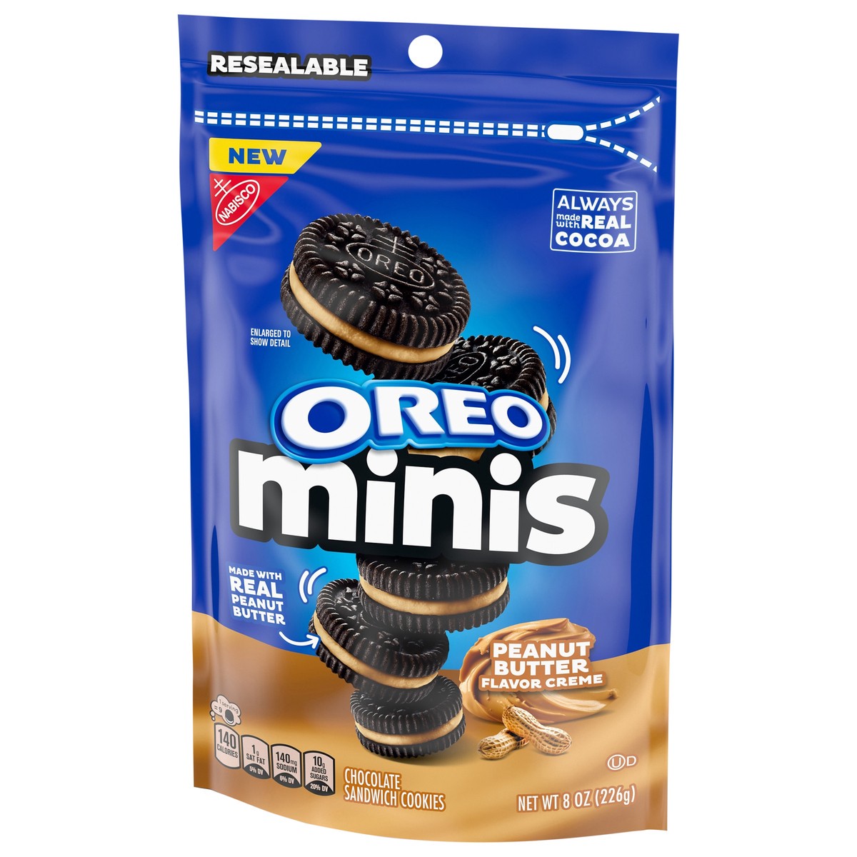 slide 9 of 14, NABISCO MINI PEANUT BUTTER OREO COOKIE SNAK SAK, 8 oz