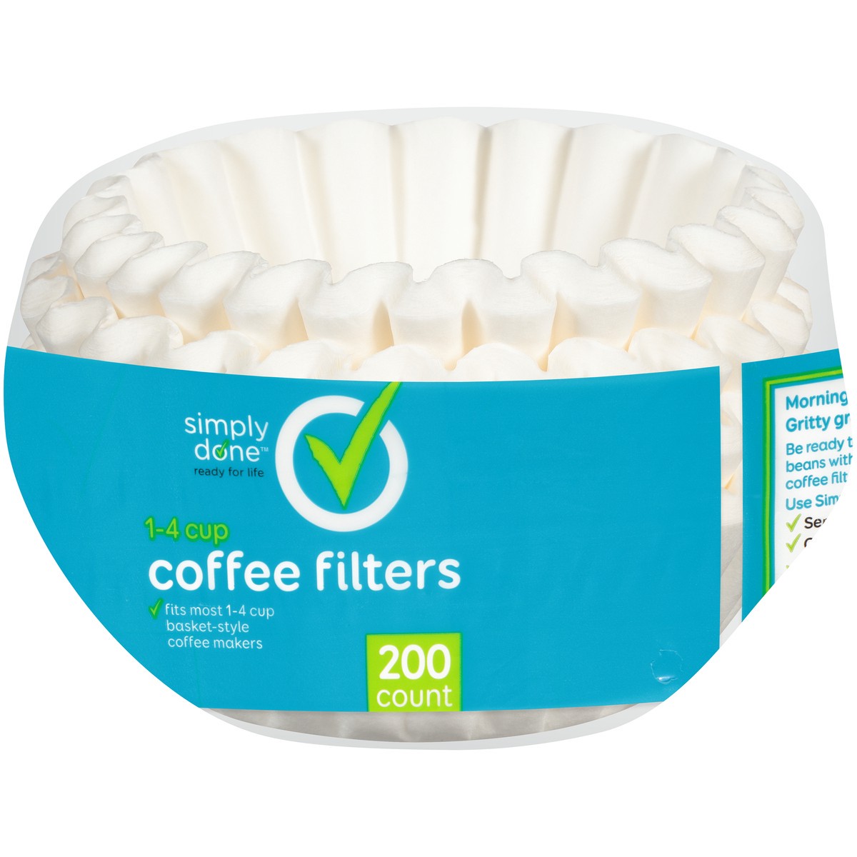 slide 3 of 8, Simply Done Basket Style Coffee Filters - 200 ct, 200 ct