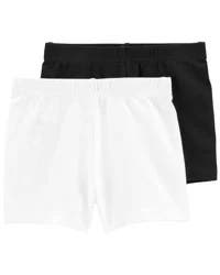 Carter's Toddler 2-Pack Tumbling Shorts, Black/White, Size 4T