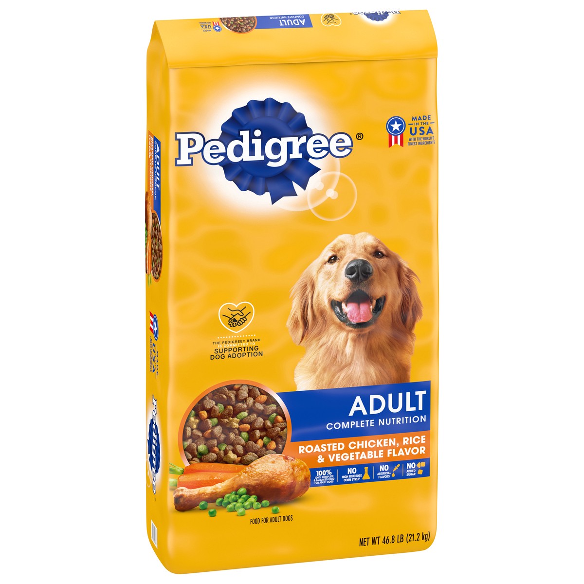 slide 3 of 9, PEDIGREE Complete Nutrition Adult Dry Dog Food Roasted Chicken, Rice & Vegetable Flavor Dog Kibble, 46.8 lb.Bag, 46.80 lb