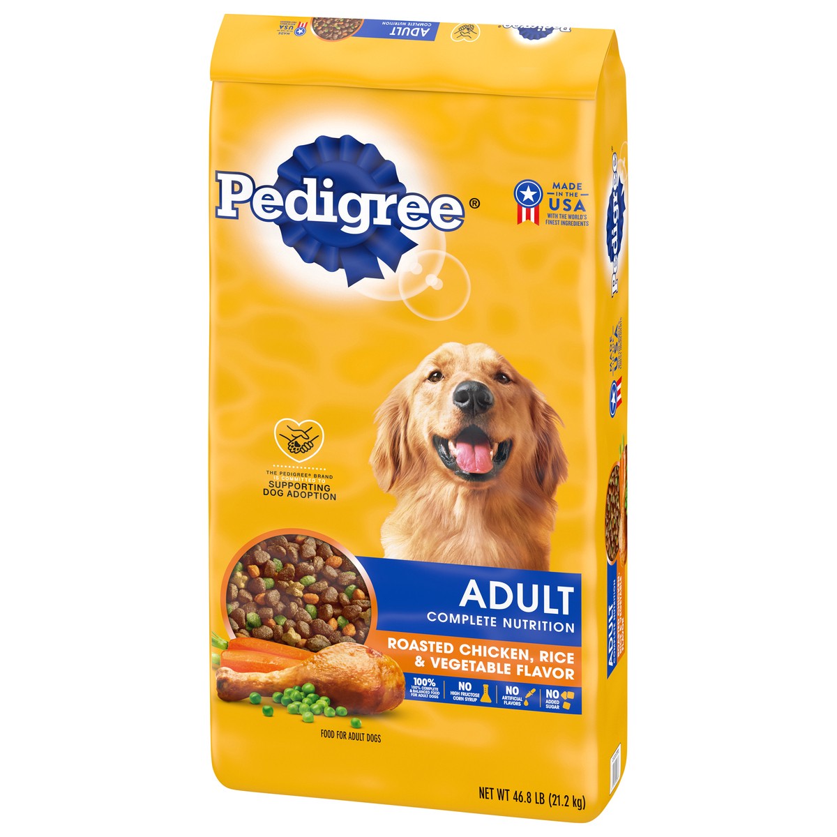 slide 2 of 9, PEDIGREE Complete Nutrition Adult Dry Dog Food Roasted Chicken, Rice & Vegetable Flavor Dog Kibble, 46.8 lb.Bag, 46.80 lb