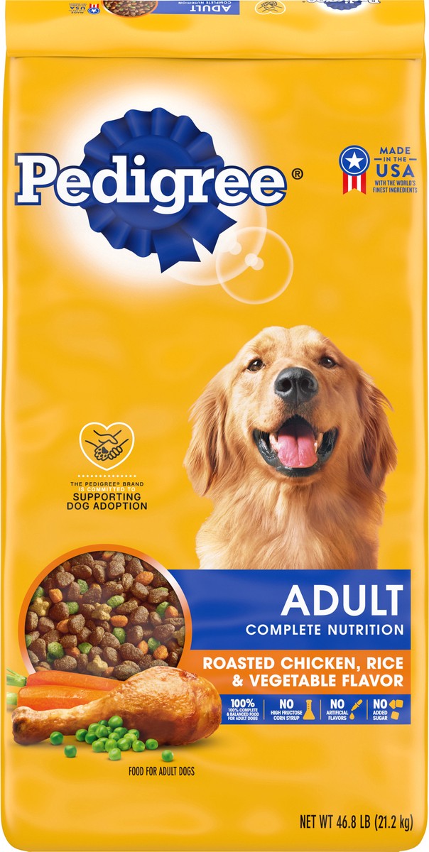 slide 9 of 9, PEDIGREE Complete Nutrition Adult Dry Dog Food Roasted Chicken, Rice & Vegetable Flavor Dog Kibble, 46.8 lb.Bag, 46.80 lb