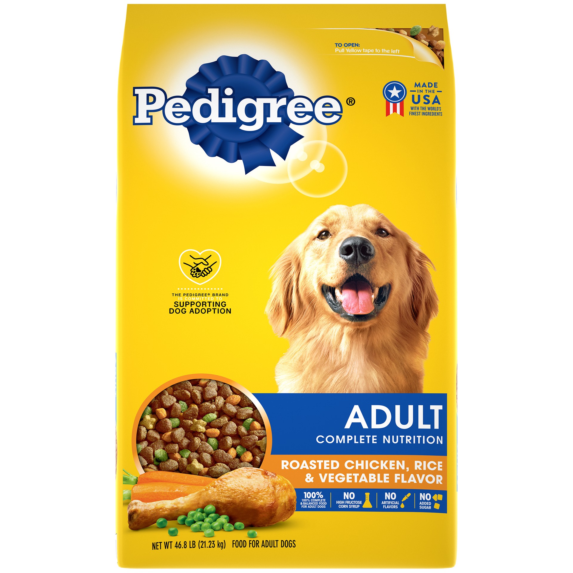 slide 1 of 9, PEDIGREE Complete Nutrition Adult Dry Dog Food Roasted Chicken, Rice & Vegetable Flavor Dog Kibble, 46.8 lb.Bag, 46.80 lb