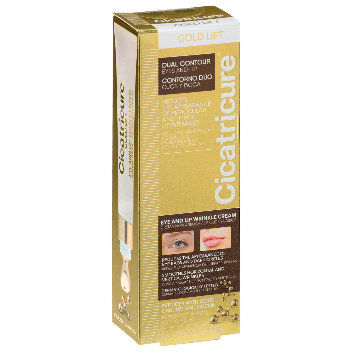 slide 8 of 9, Cicatricure Gold Lift Dual Contour Eye and Lip Wrinkle Cream 0.5 oz, 0.5 oz