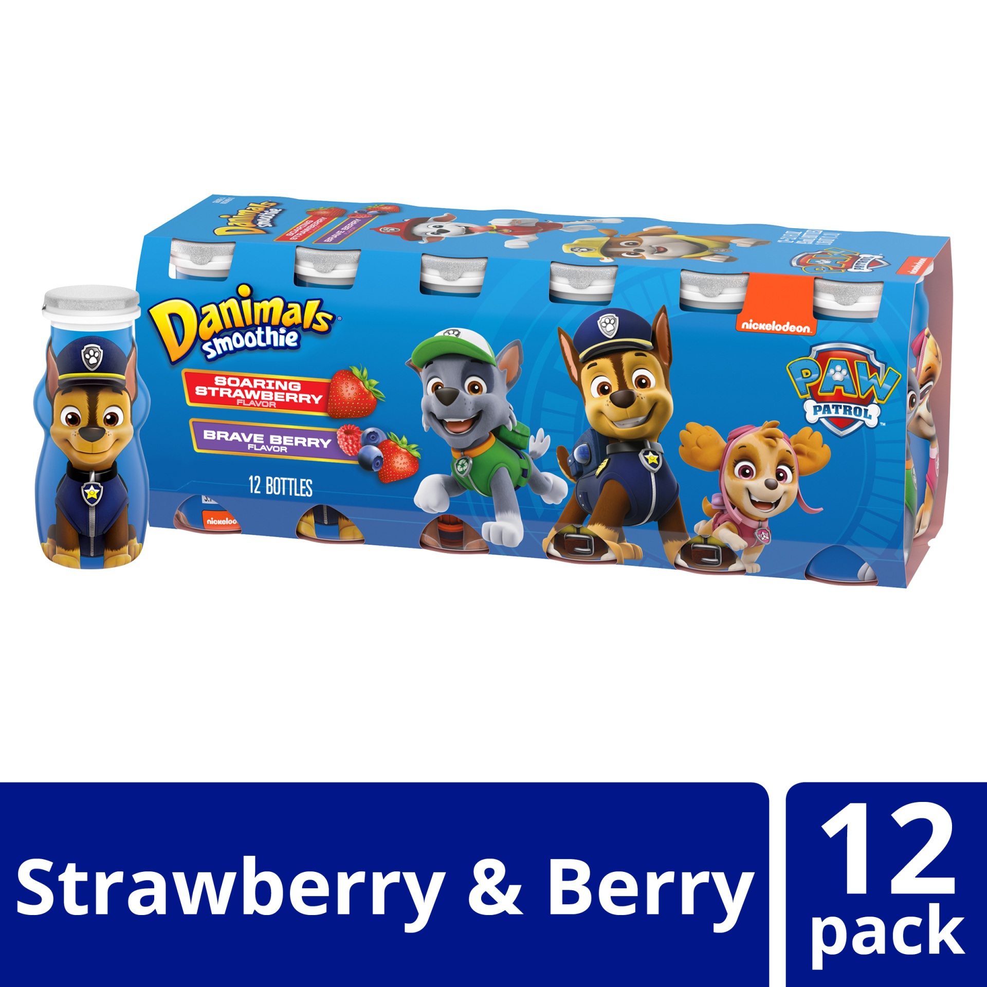slide 1 of 7, Danimals Strawberry Explosion & Mixed Berry Variety Pack Smoothies Bottles, 3.1 fl oz