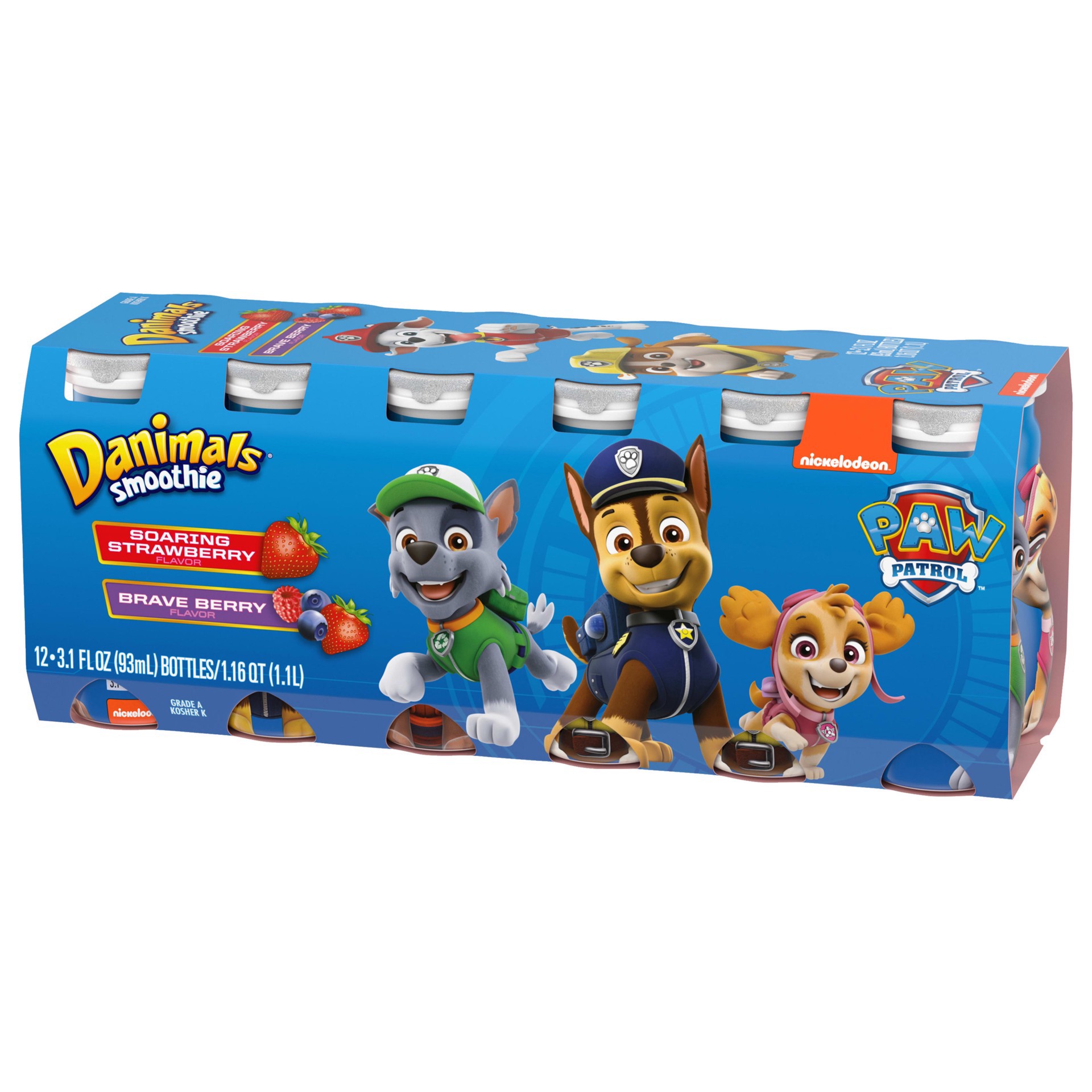 slide 3 of 5, Danimals Smoothie Strawberry Explosion and Mixed Berry Dairy Drink Multi-Pack, 12 Ct, 3.1 OZ Smoothie Bottles, 12 ct