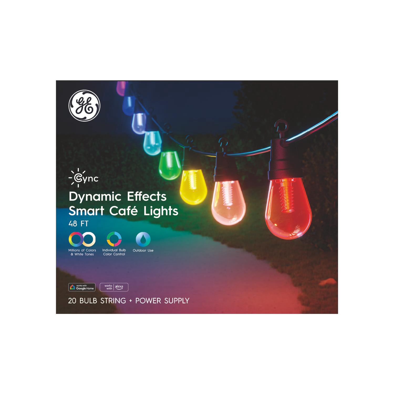 slide 1 of 2, Ge Cync Dynamic Effects 48' Cafe Lights, 1 ct
