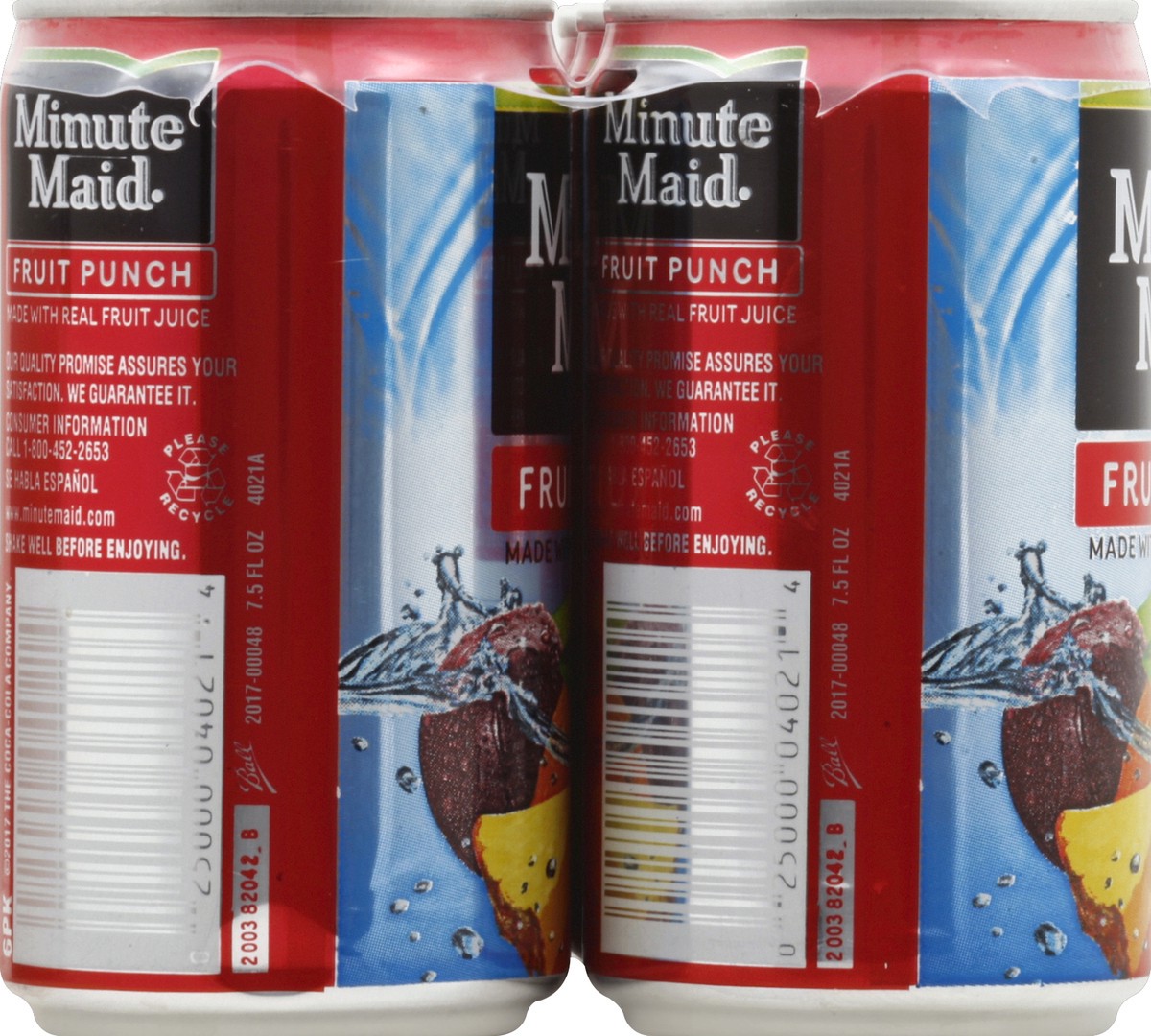 slide 3 of 4, Minute Maid Refreshment Fruit Punch Mini-Cans, 6 ct; 7.5 fl oz