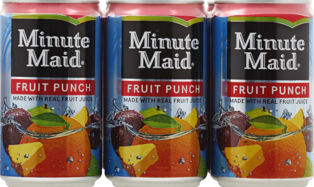 slide 4 of 4, Minute Maid Refreshment Fruit Punch Mini-Cans, 6 ct; 7.5 fl oz