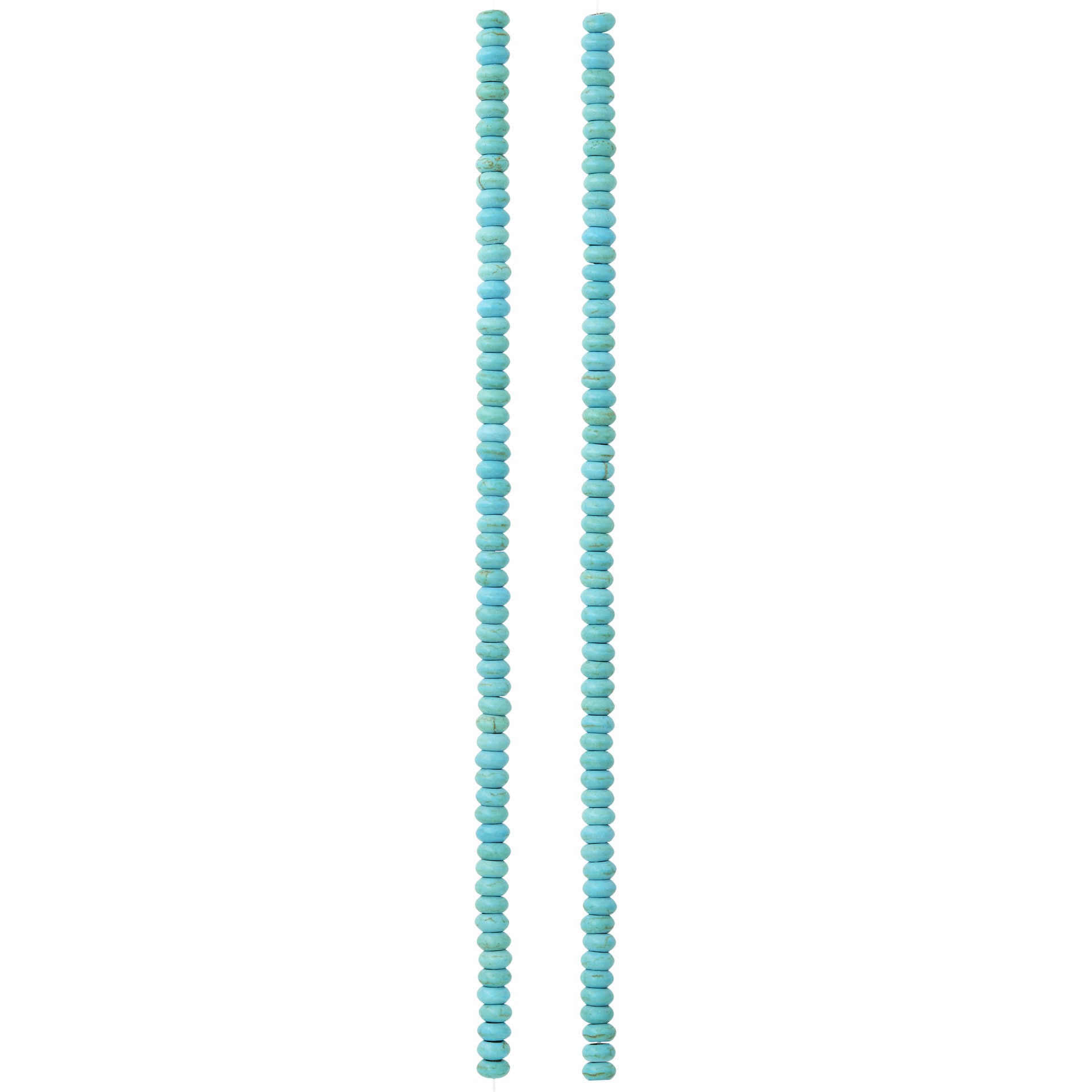 slide 2 of 3, Turquoise Dyed Reconstituted Stone Rondelle Beads, 4mm By Bead Landing, 4 mm
