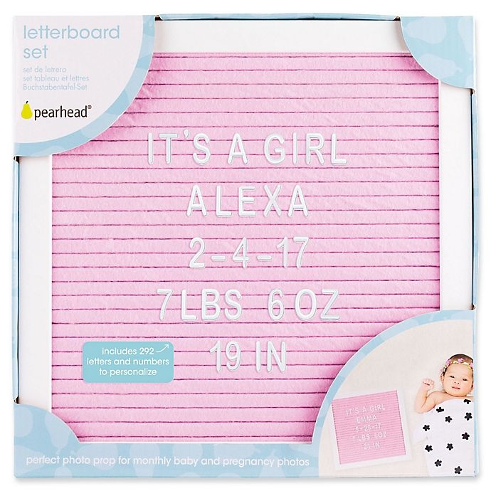 slide 1 of 5, Pearhead Felt Letter Board Set - Pink, 1 ct