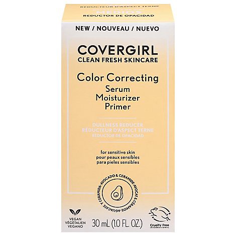 slide 1 of 1, COVERGIRL Clean Fresh Skincare Stress Free Primer Medium Am Serum Moisturizer - 150 Fl. Oz., 150 fl oz