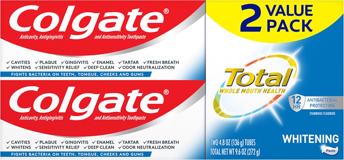 slide 4 of 6, Colgate Total Whitening Paste Toothpaste - 4.8oz/2pk, 4.8 oz