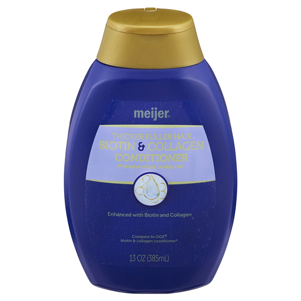 slide 1 of 2, Meijer Thicker Fuller Hair Biotin & Collagen Conditioner, 13 oz