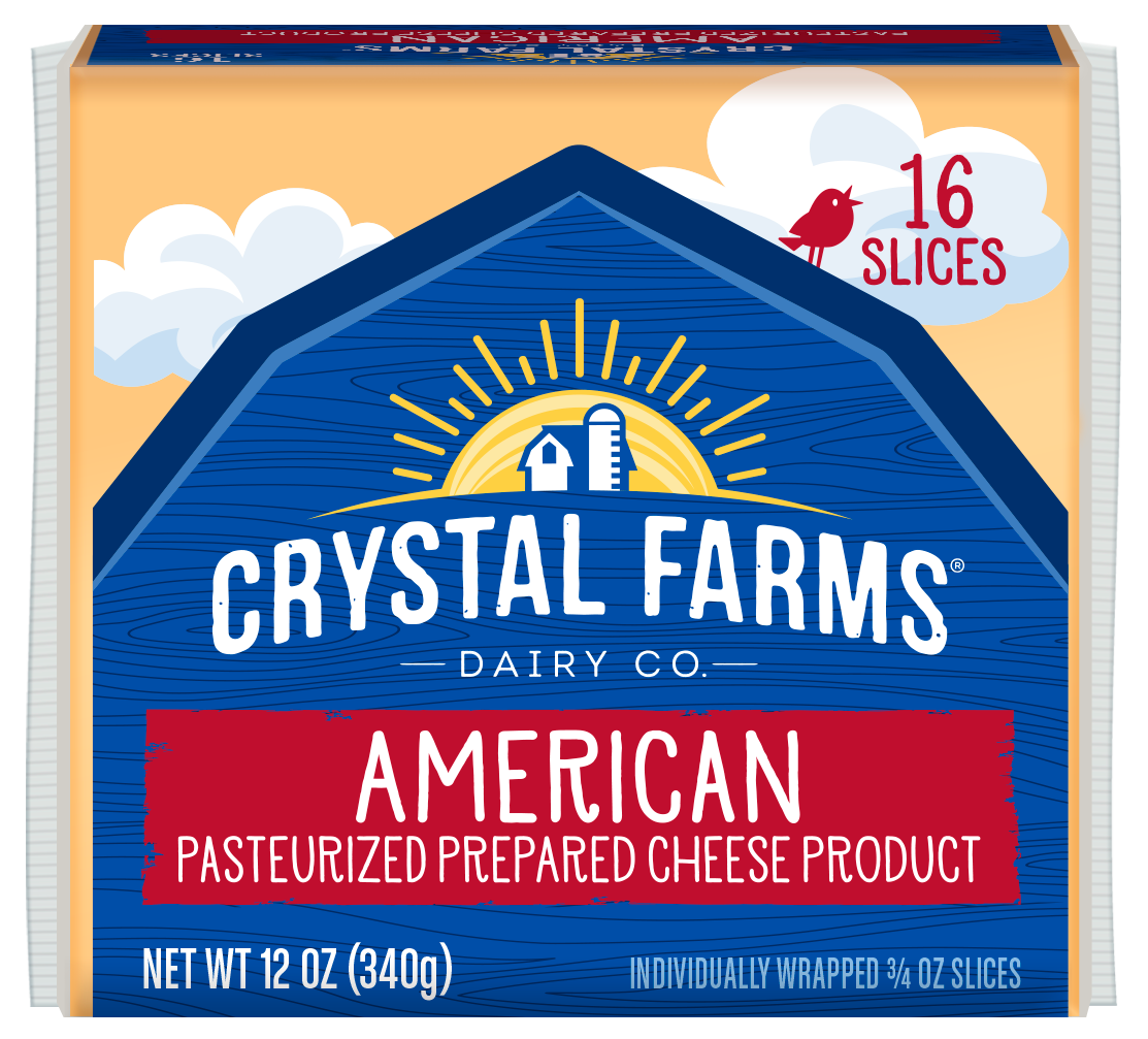 slide 1 of 1, Crystal Farms American Cheese Singles, 12 oz