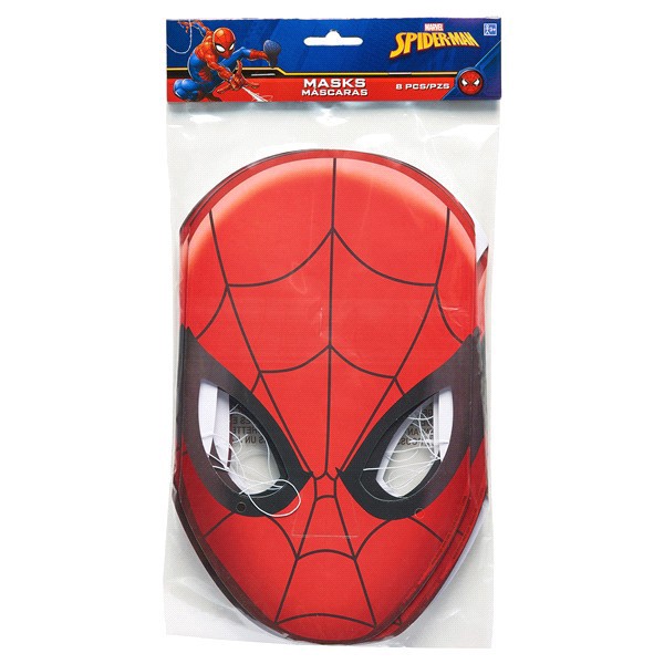 slide 2 of 5, Spider-Man Paper Masks, 8 ct