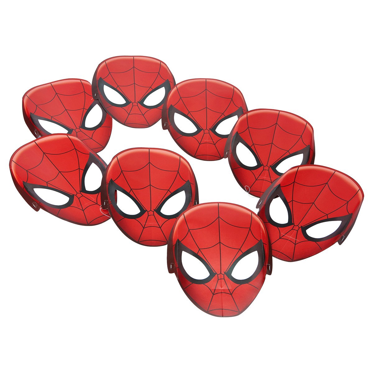 slide 1 of 5, Spider-Man Paper Masks, 8 ct