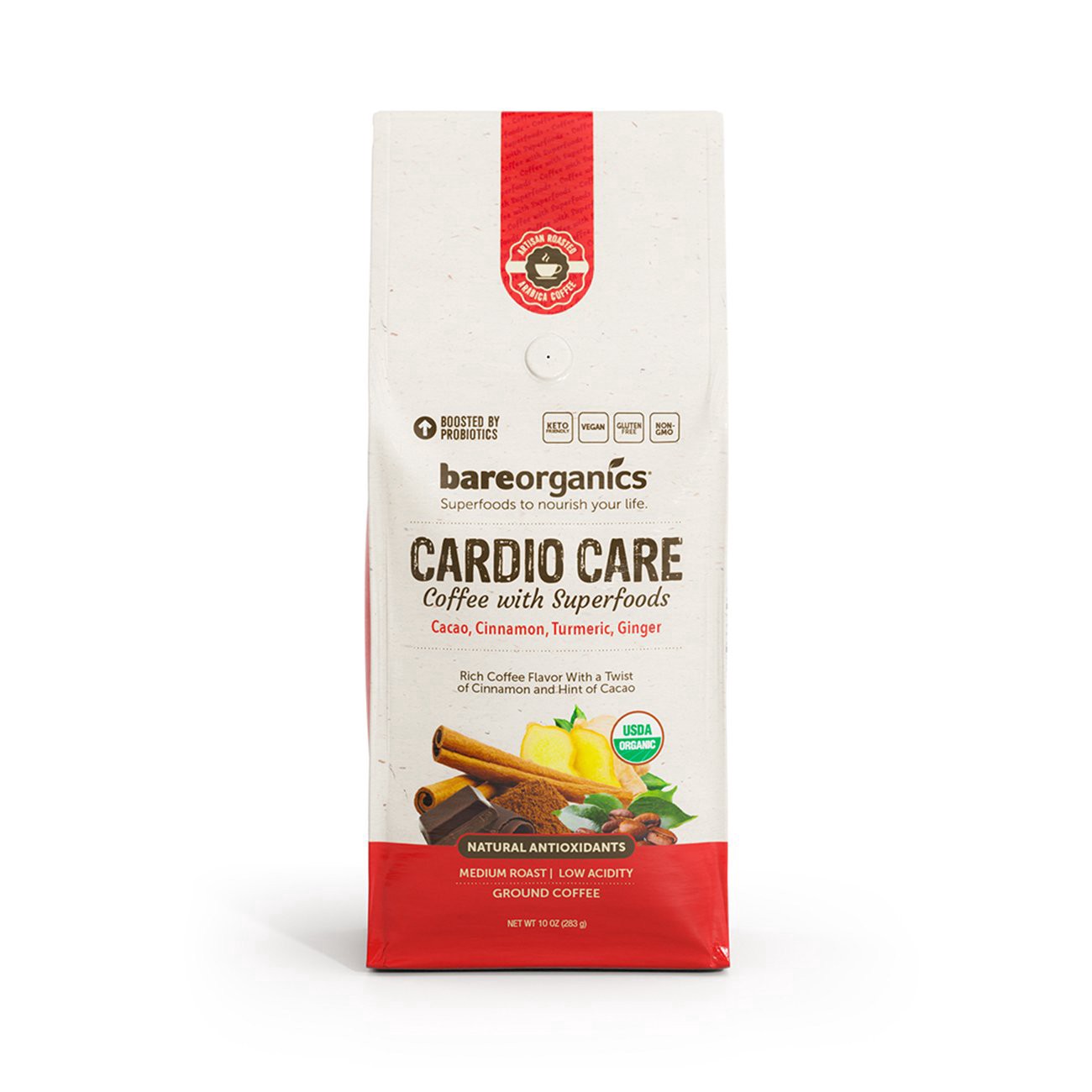 slide 1 of 1, Bare Organics Cardio Care Ground Coffee, 10 oz