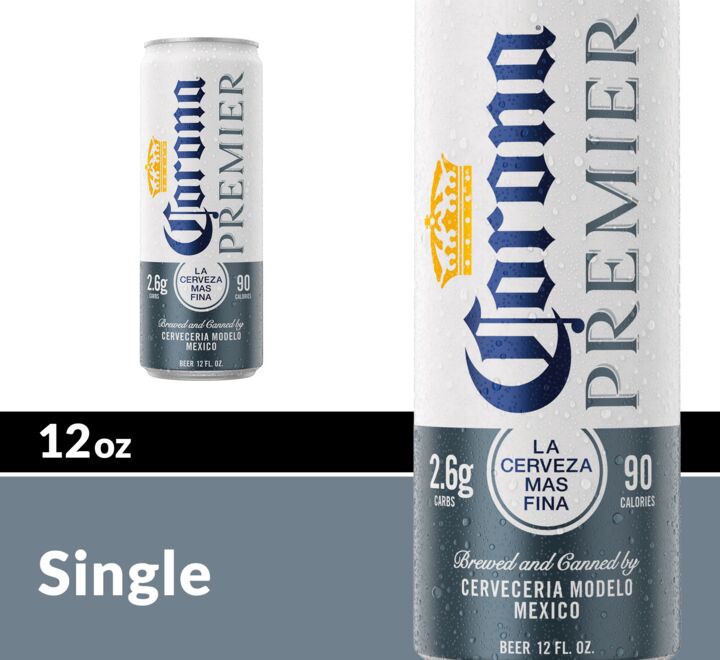 slide 5 of 5, Corona Premier Mexican Lager Import Light Beer, 12 fl oz Can, 4.0% ABV, 12 fl oz