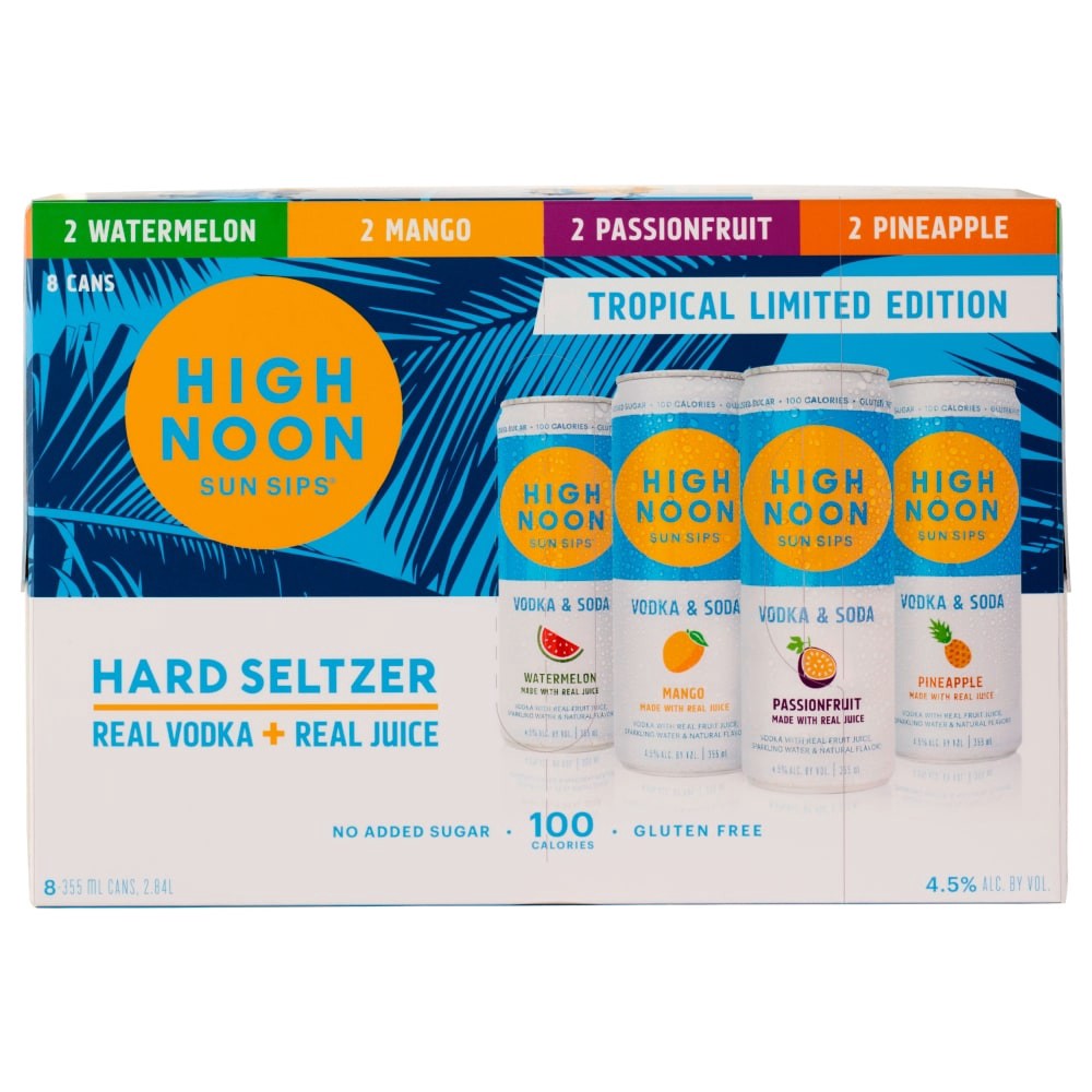 High Noon Sun Sips Tropical Hard Seltzer Variety Pack 8pk/355ml Cans