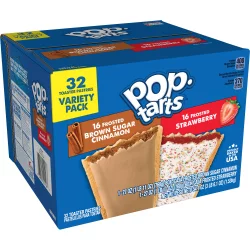 Kellogg's Pop-Tarts Variety Pack Frosted Brown Sugar Cinnamon & Frosted Strawberry 32Ct