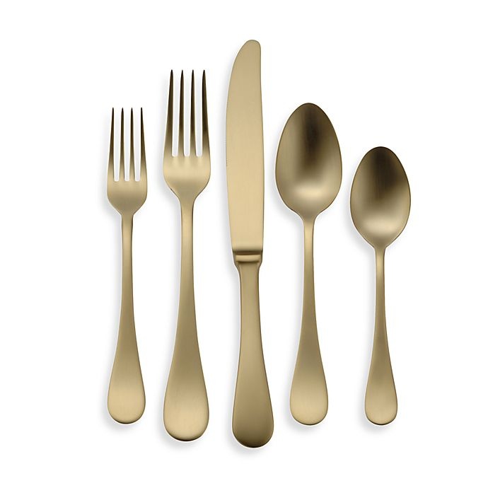 slide 1 of 1, Oneida Vivanti Alessandra Flatware Place Setting - Gold, 5 ct