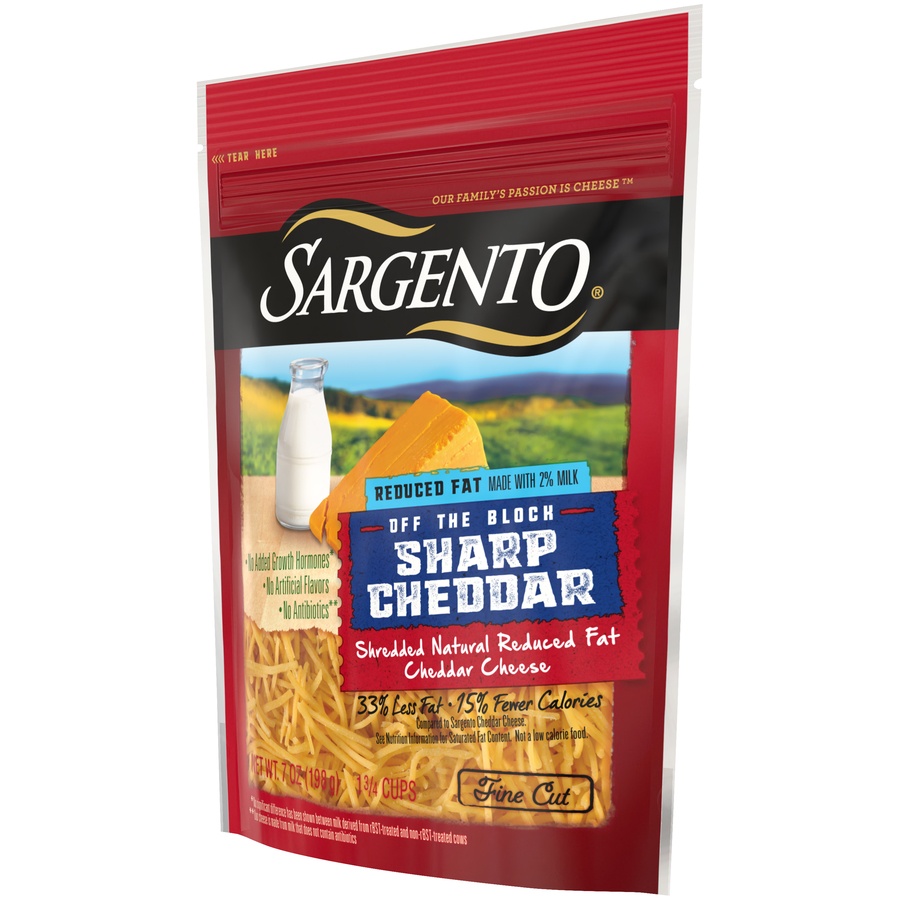 Sargento Off The Block Reduced Fat Fine Cut Shredded Sharp Cheddar ...