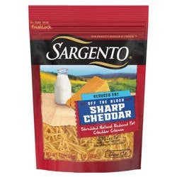 Sargento Shredded Reduced Fat Sharp Natural Cheddar Cheese, 7 oz.