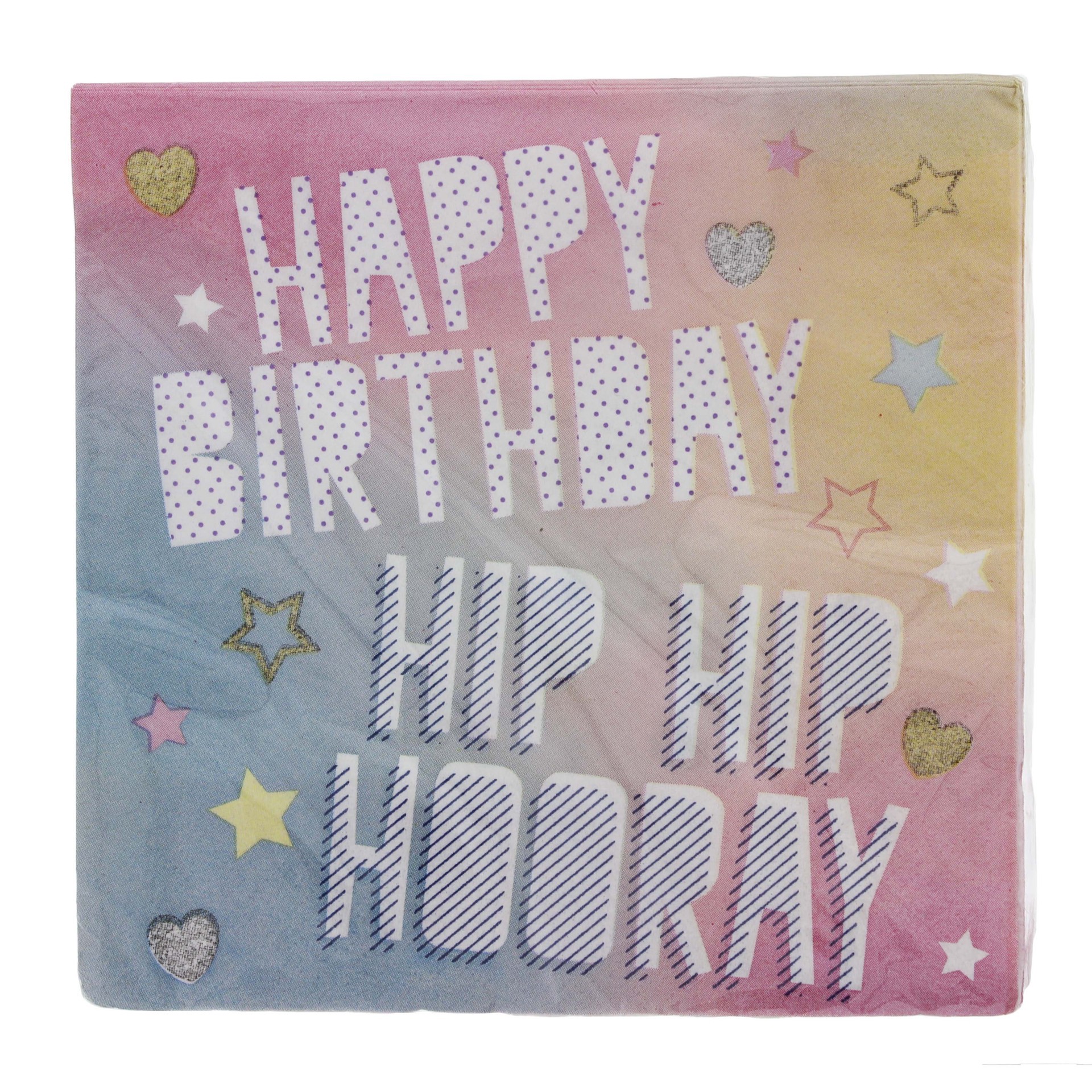 slide 1 of 1, Unique Industries Unique Lunch Napkins - Hip Hip Hooray, 16 ct