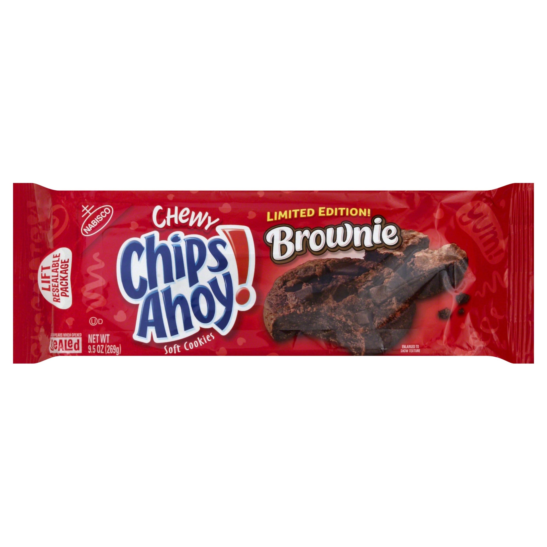 slide 1 of 1, Nabisco Chips Ahoy Chewy Brownie Soft Cookies, 9.5 oz