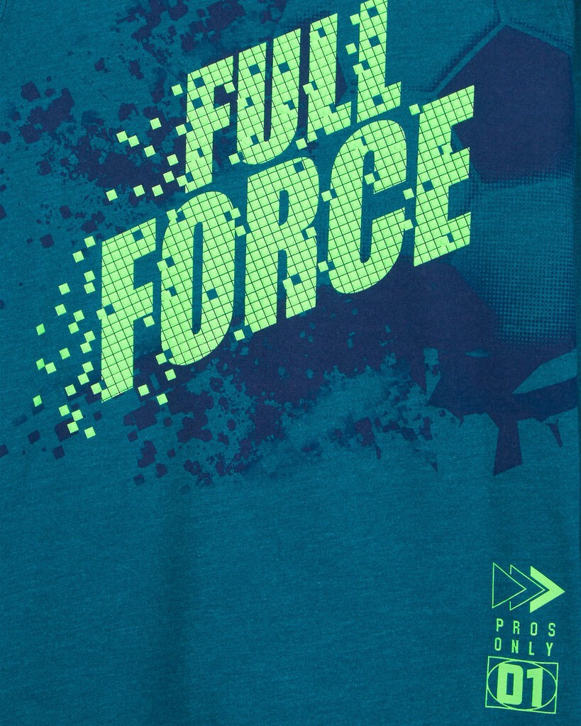 slide 2 of 3, Carter's Kid Soccer Cotton Blend Long-Sleeve Tee - Green Turquoise 6, 1 ct