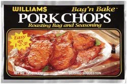 William's Bag 'N Bake Pork Chops Roasting Bag and Seasoning